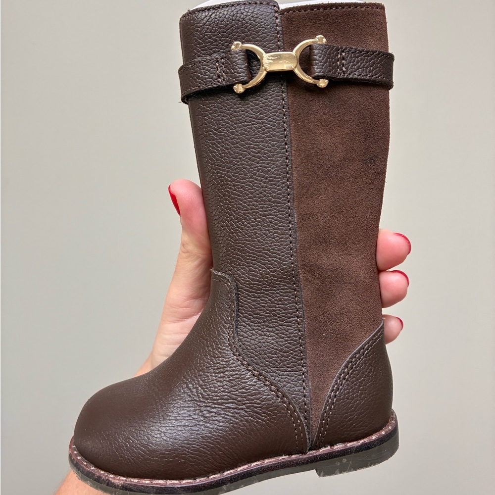 Janie and Jack Brown Suede + Leather Riding Boots